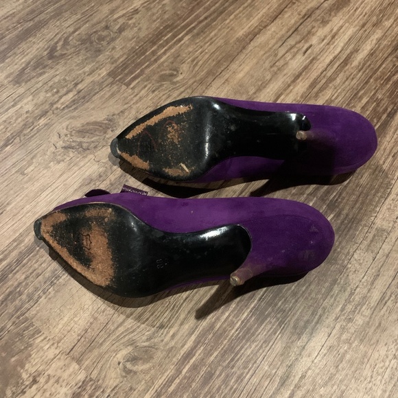 Italian Purple Heels with Bows - Picture 4 of 4